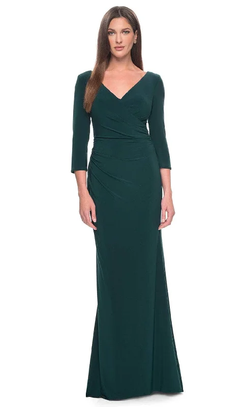 La Femme 31020 - Wrap Evening Dress with Chic Style