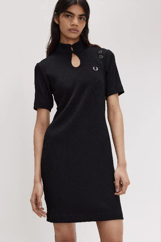 Fred Perry Amy Winehouse Ribbed Polo Shirt Dress