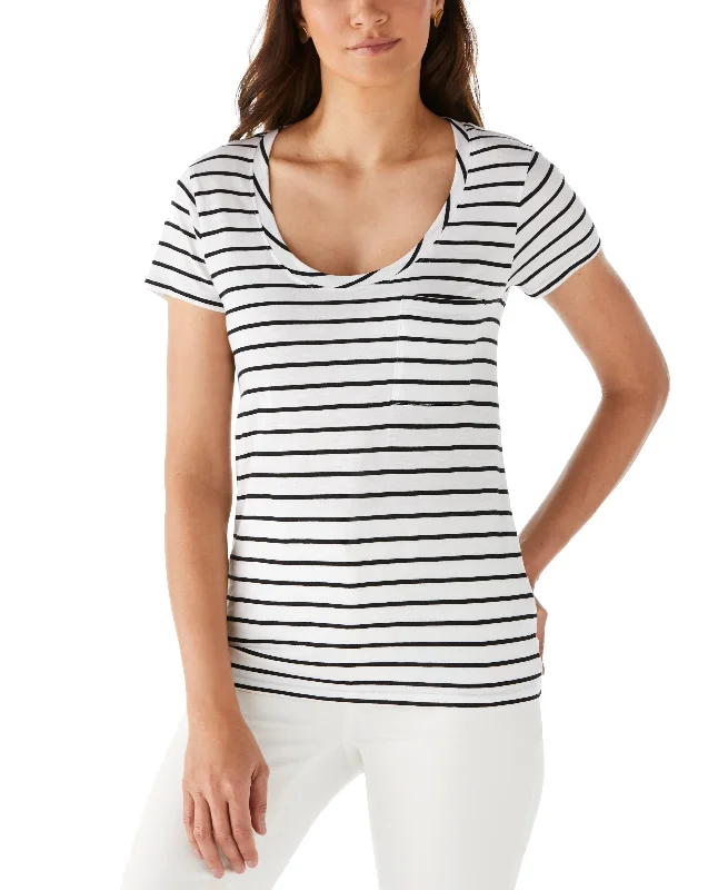 Stripe Slub Tee Fashionable Trendy Casual