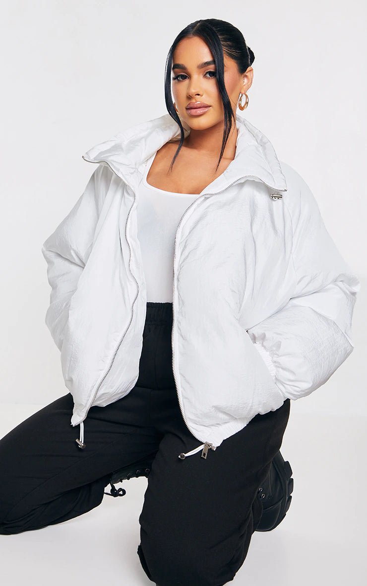 Petite White Extreme Oversized Puffer Jacket