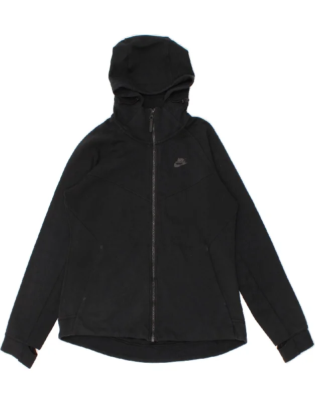 NIKE Mens Zip Hoodie Sweater Large Black Cotton Hoodie with Toggle Buttons Decorative Unique NIKE Mens Zip Hoodie Sweater Large Black Cotton Hoodie with Toggle Buttons Decorative Unique
