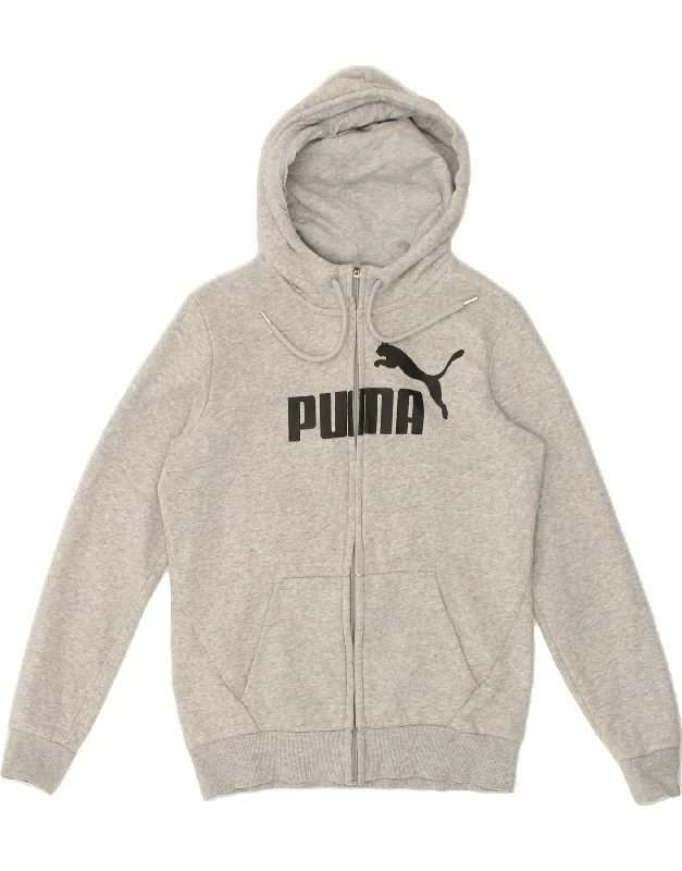 PUMA Womens Graphic Zip Hoodie Sweater UK 10 Small Grey Cotton Hoodie with Ribbed Hem Stretchable Secure PUMA Womens Graphic Zip Hoodie Sweater UK 10 Small Grey Cotton Hoodie with Ribbed Hem Stretchable Secure