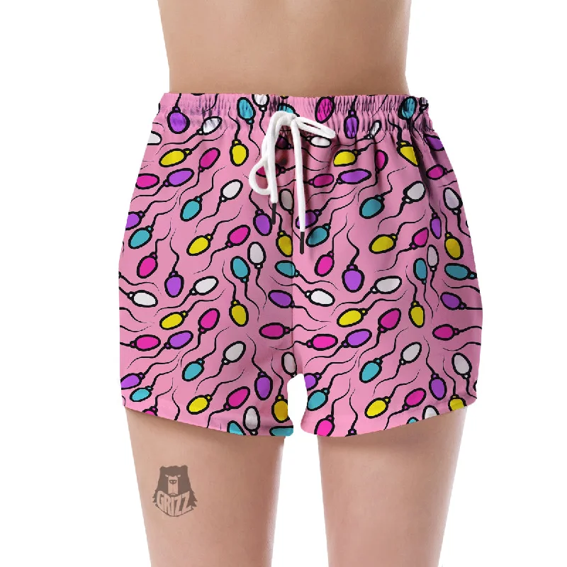 Sperm Anatomy Pattern Print Women's Shorts