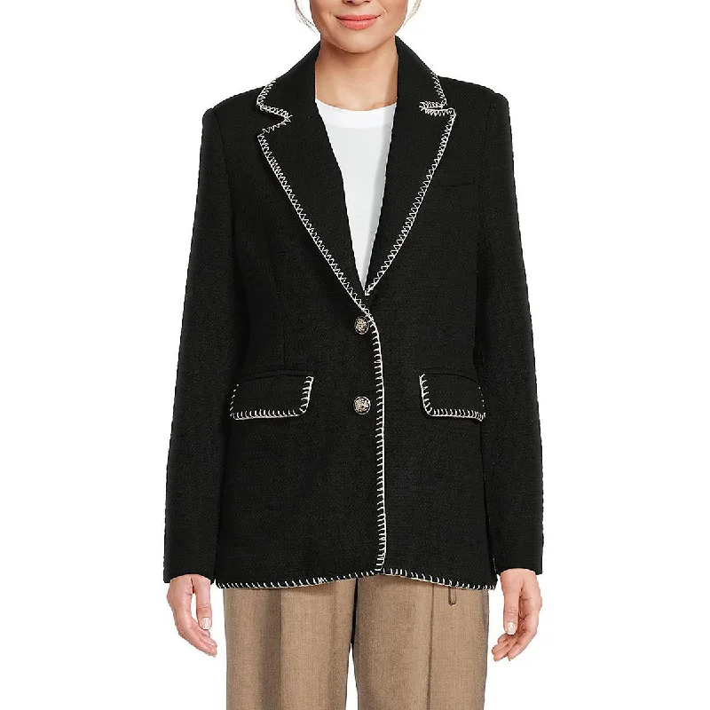 Avec Les Filles Womens Tweed  Two-Button Blazer Women's Custom Jacket