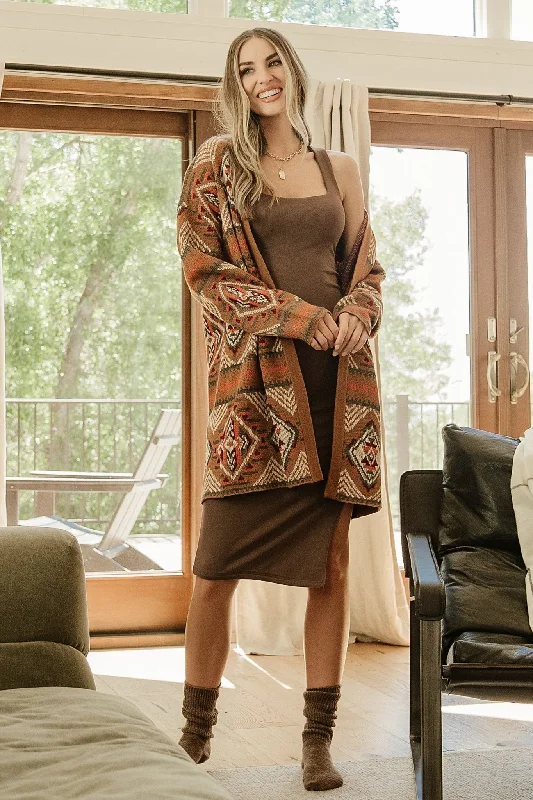 Billings Knit Cardigan | Spice Multi Stretchy Wool Pullover