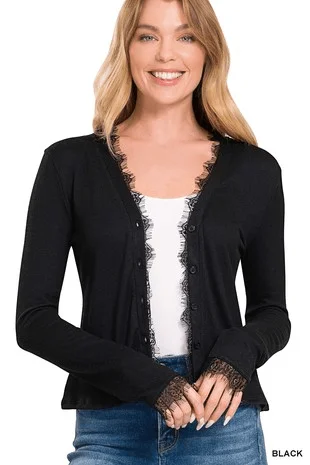 Eyelash Flutter Cardigan Chic Relaxed Fit