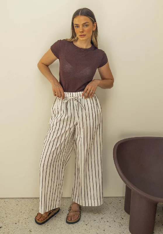 Miann & Co Women - Anais Elasticated Waist Pant - Coco Stripe Warm Turtleneck Pullover
