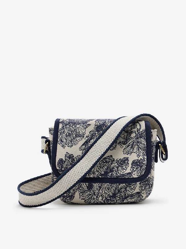 Westside Accessories Navy Floral Printed Sling Bag Women's Designer Suit
